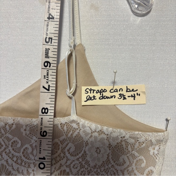 Maurices Floral Cream Nylon Lace Fairy Cami Camisole Adjustable spaghetti straps - Picture 8 of 13